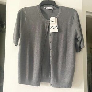 ZARA Grey Stretchy Cardigan See Measurements